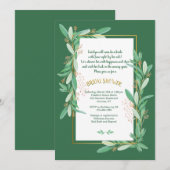 Invitation de douche à cadre vert (Devant / Derrière)