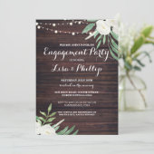 Invitation de douche à fleurs blanches de bois de  (Debout devant)