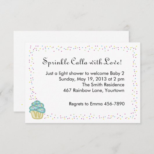 Invitation de douche à l'eau salée avec gâteau ble (Devant / Derrière)