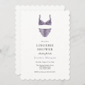 Invitation de douche à lingerie violet (Devant / Derrière)