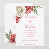 INVITATION DE DOUCHE À PONT FLORALE (Devant / Derrière)