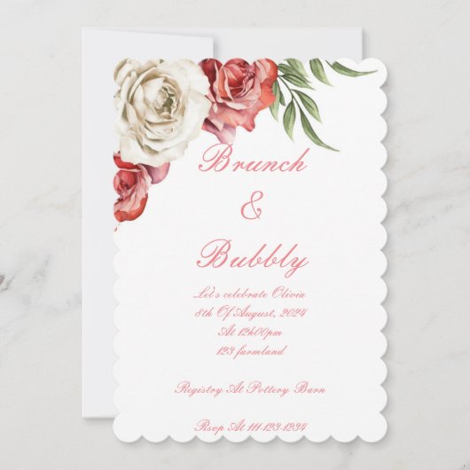 INVITATION DE DOUCHE À PONT FLORALE (Devant)