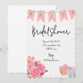 INVITATION DE DOUCHE À PONT FLORALE (Devant / Derrière)