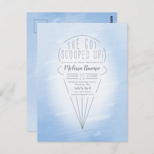 Invitation de douche à thème de glace ramassée (Devant / Derrière)