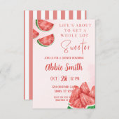 Invitation de douche à thème pastèque rose (Devant / Derrière)