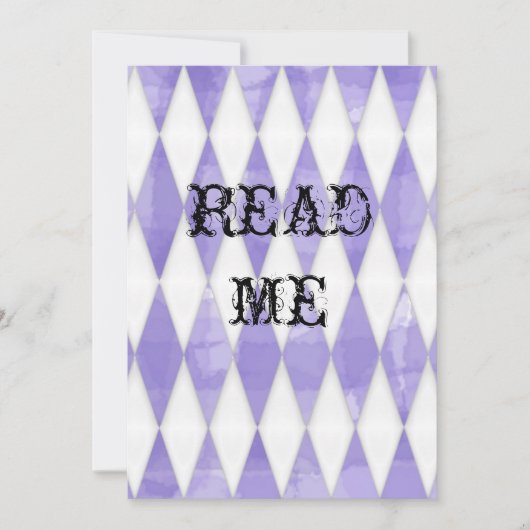 Invitation de douche Alice au pays des merveilles (Devant)