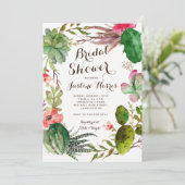 Invitation de douche aux cactus succulents (Debout devant)