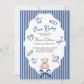 Invitation de douche bébé bleu Ciao bambino (Devant)