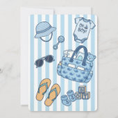 Invitation de douche bébé garçon Pastel Blue Cloth (Dos)