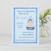 Invitation de douche bébé garçon temps de bain mig (Debout devant)