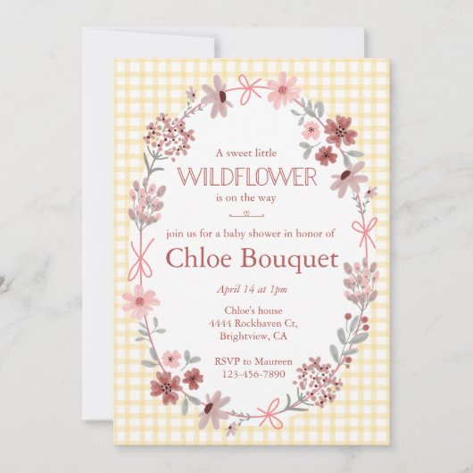 Invitation de douche bébé «Soleil de Marigold 016» (Devant)