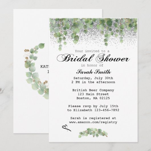 Invitation de douche Birdal (Devant / Derrière)