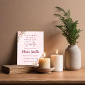 Invitation de douche Bohème Herbe des Pampas Rose