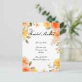 INVITATION DE DOUCHE BOTANIQUE FLORALE ORANGE (Debout devant)