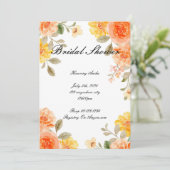 INVITATION DE DOUCHE BOTANIQUE FLORALE ORANGE (Debout devant)