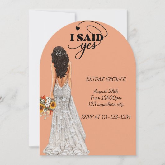 INVITATION DE DOUCHE BRIDAL (Devant)