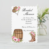 INVITATION DE DOUCHE BRIDAL EN COWBOY ROSE (Debout devant)