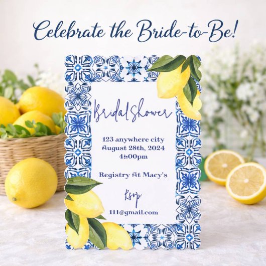 INVITATION DE DOUCHE BRIDAL LIMONCELLO