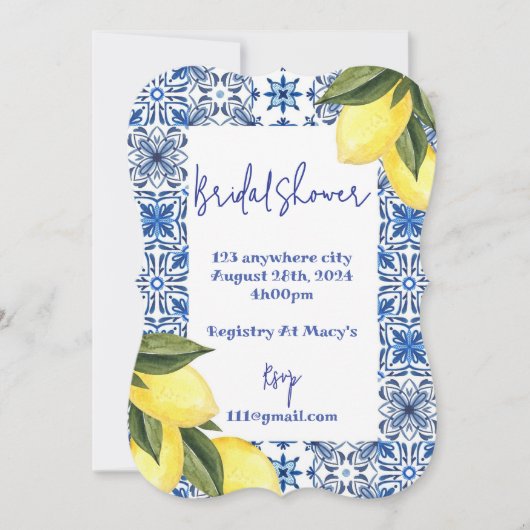 INVITATION DE DOUCHE BRIDAL LIMONCELLO (Devant)