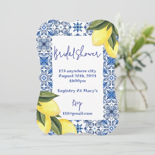 INVITATION DE DOUCHE BRIDAL LIMONCELLO (Debout devant)