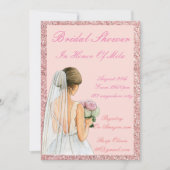 INVITATION DE DOUCHE BRIDAL ROSE (Devant)