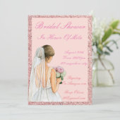 INVITATION DE DOUCHE BRIDAL ROSE (Debout devant)