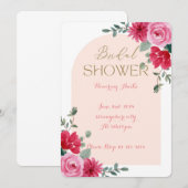 INVITATION DE DOUCHE BRIDAL ROSE (Devant / Derrière)