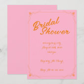 INVITATION DE DOUCHE BRIDAL ROSE (Devant / Derrière)