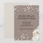 INVITATION DE DOUCHE BRIDALE AVEC carte PERLES FAU (Devant / Derrière)
