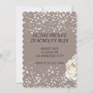 INVITATION DE DOUCHE BRIDALE AVEC PERLES FAUX