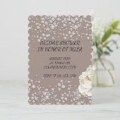 INVITATION DE DOUCHE BRIDALE AVEC PERLES FAUX (Debout devant)