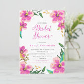 INVITATION DE DOUCHE BRIDALE - fleurs d'or violet (Debout devant)