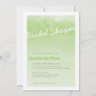 INVITATION DE DOUCHE BRIDALE : vert d'eau ombre