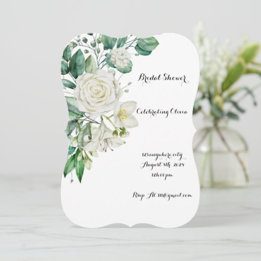 INVITATION DE DOUCHE BRIDALE VERTE (Debout devant)