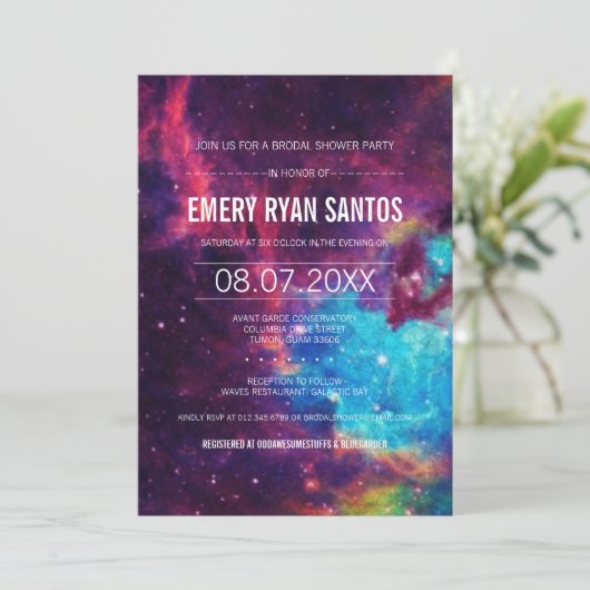 Invitation de douche Brodal Galaxy (Debout devant)