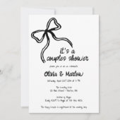 Invitation de douche Couple illustrée à la main (Devant)