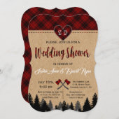 Invitation de douche Couple Mariage Red Buffalo (Devant / Derrière)