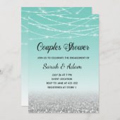 Invitation de douche Couples de Parties scintillan (Devant / Derrière)