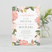 Invitation de douche Couples Roses Blush (Debout devant)