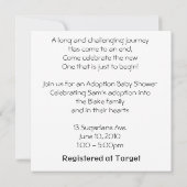 Invitation de douche d'adoption (Dos)