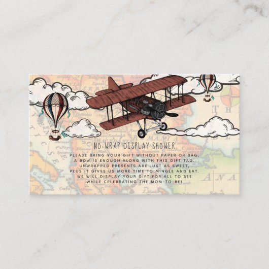 Invitation de douche d'affichage d'avion vintage (Devant)