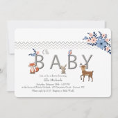 Invitation de douche d'animaux de forêt de bébé (Devant)