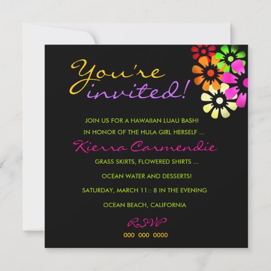 Invitation de douche de 311 fleurs (Dos)