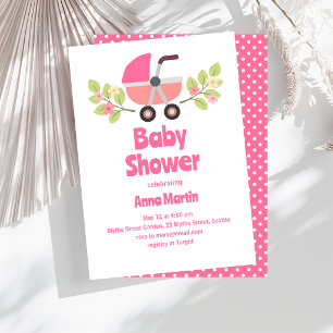 Invitation de douche de bébé de Buggy moderne
