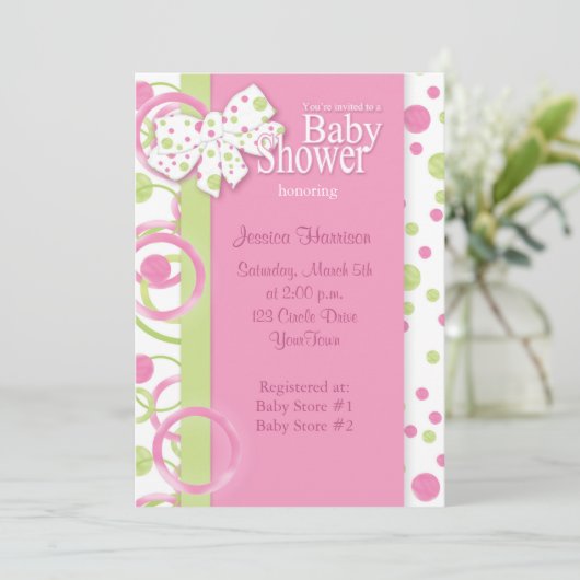 Invitation de douche de bébé de cercles de mod (Debout devant)