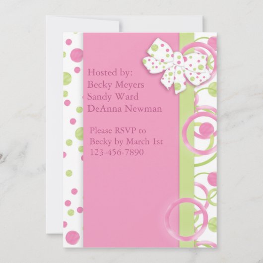 Invitation de douche de bébé de cercles de mod (Dos)