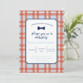 Invitation de douche de bébé de cravate d'arc de (Debout devant)