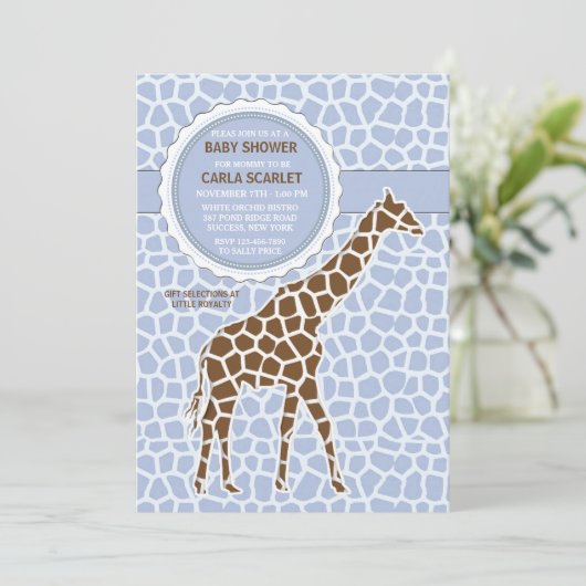 Invitation de douche de bébé de girafe (Debout devant)