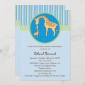 Invitation de douche de bébé de girafe de maman et (Devant / Derrière)