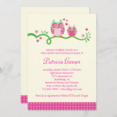 Invitation de douche de bébé de hibou de maman et (Devant / Derrière)